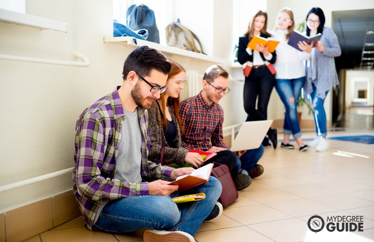 A group of college students in campus