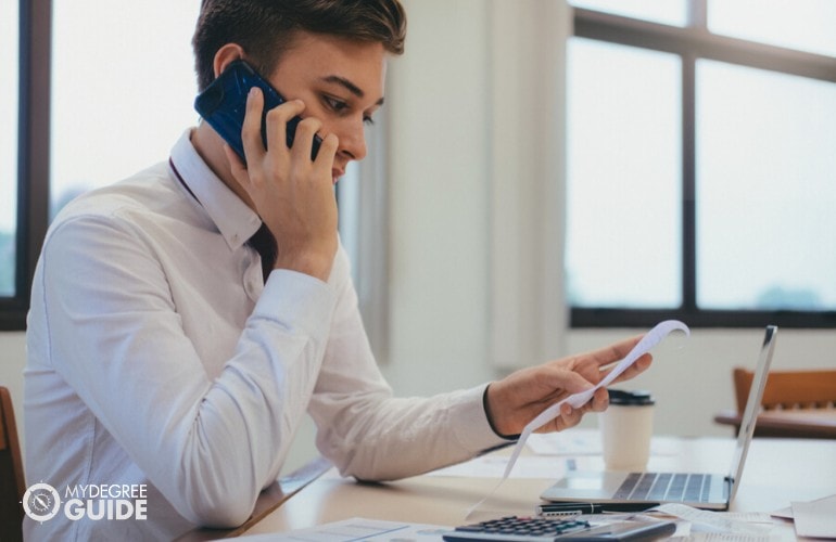 accountant working in his office