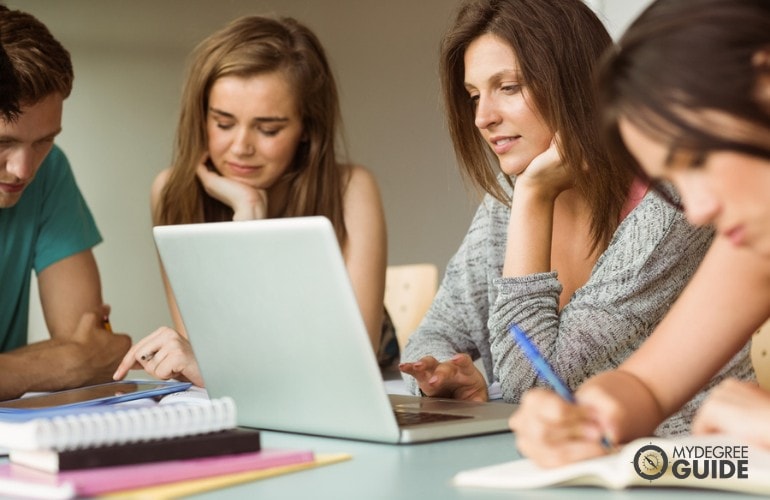 Biology Degree students studying together