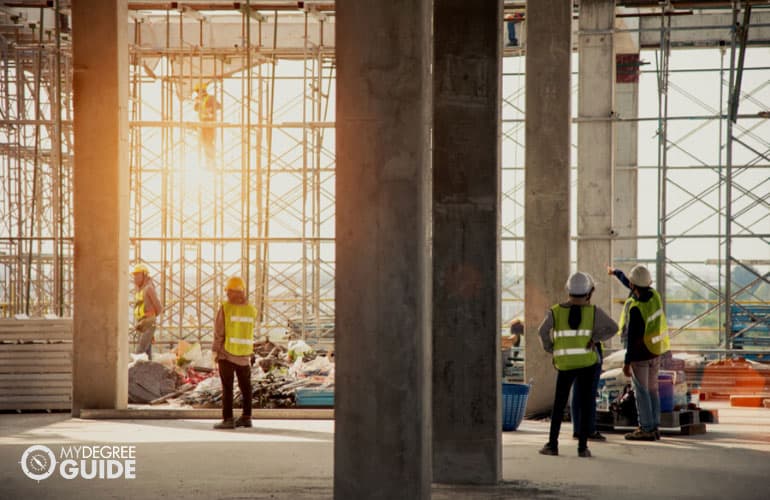 people working in a construction