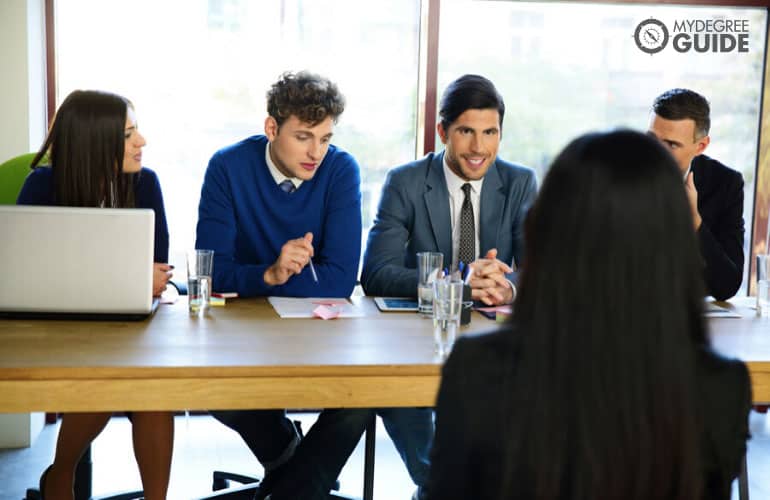 student being interviewed during an admissions interview