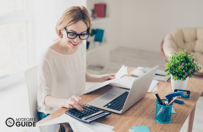 accountant working in her office