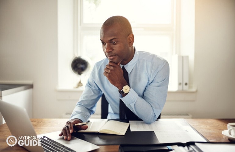 accountant working in his office