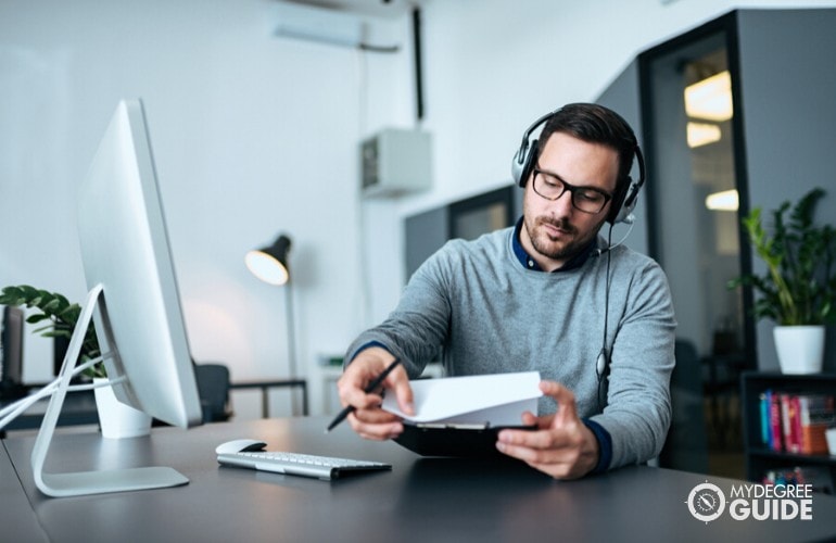 accountant working in his office