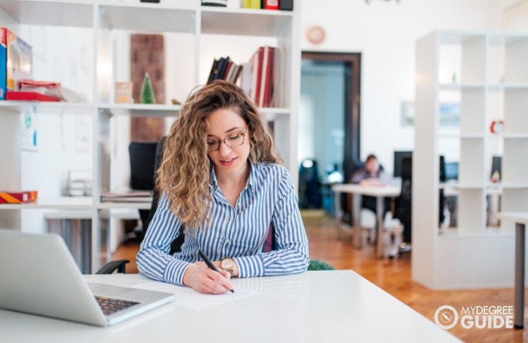 accountant working in the office