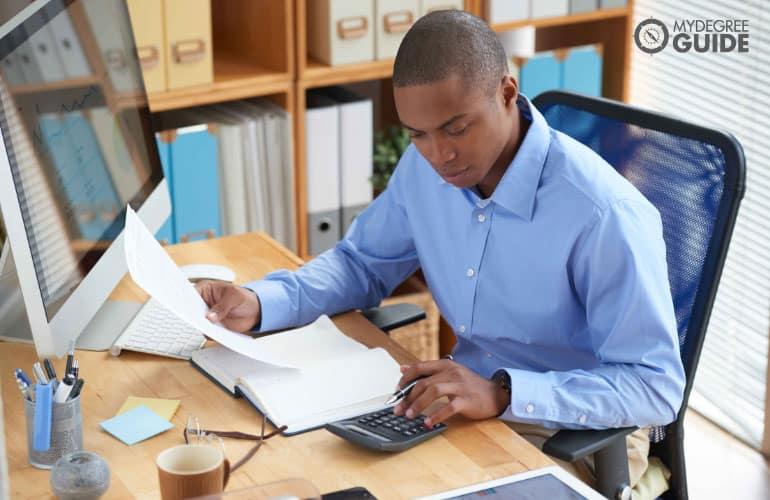 accountant working in his office