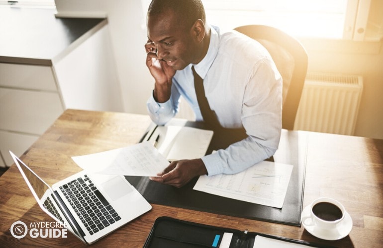 accountant working in his office