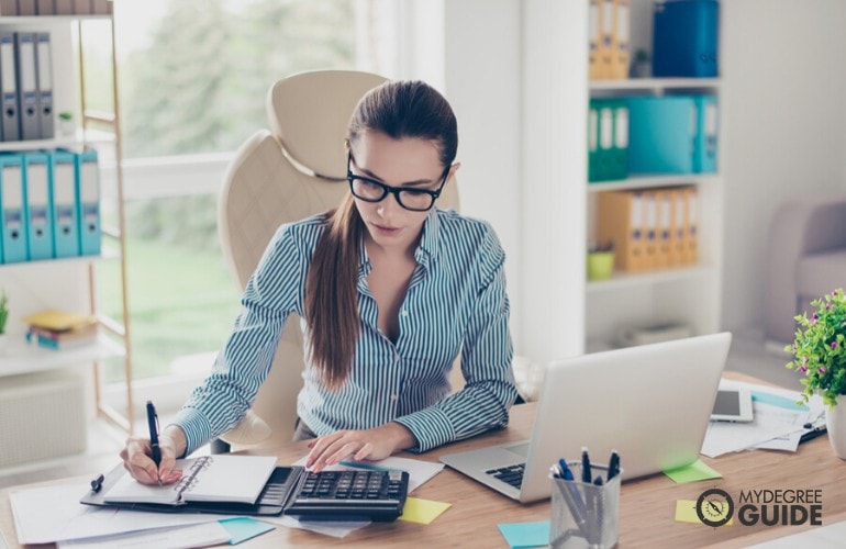 accountant working in the office