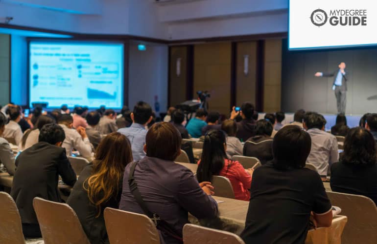 professionals attending a conference