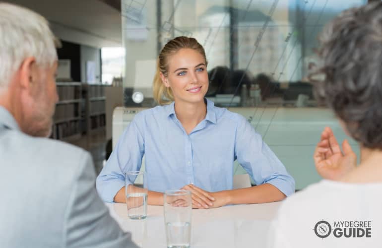 student being interviewed during an admissions interview