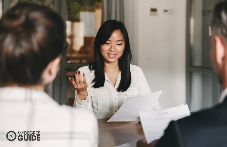 masters degree student applicant during university admissions interview