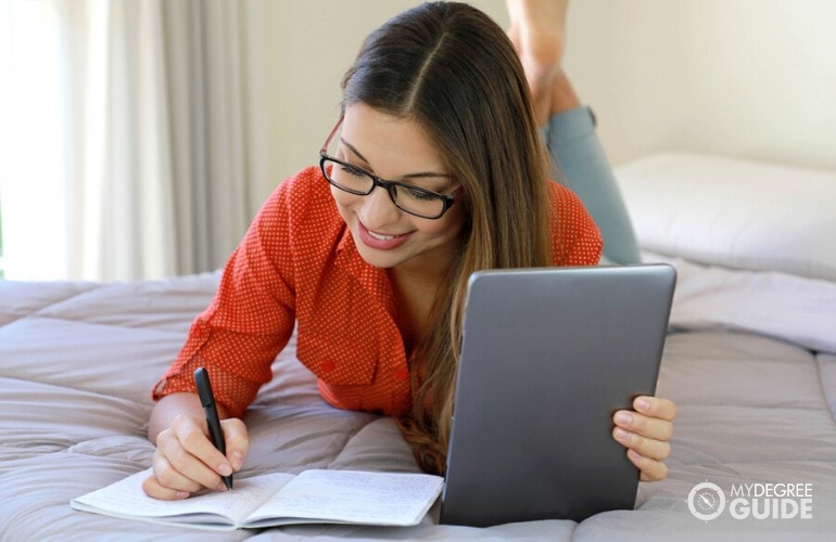 history student studying at home