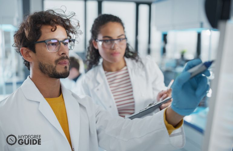 Social Science Research Assistants working together in the lab