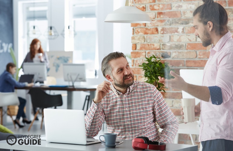 computer systems analyst working in the office