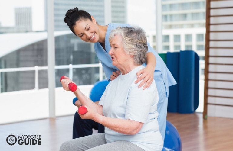 occupational therapy assistant with a patient