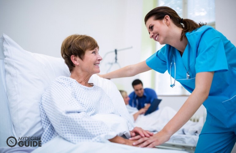 nurse taking care of her patient