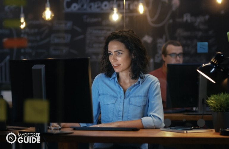 web developer working on her computer