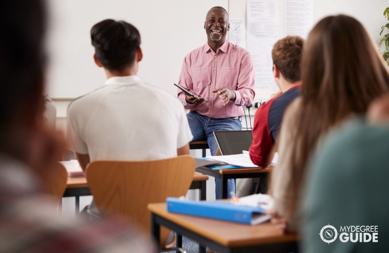 History Professor teaching college students