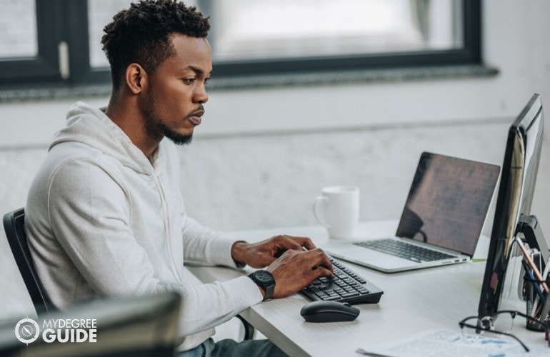 software engineer working in the office