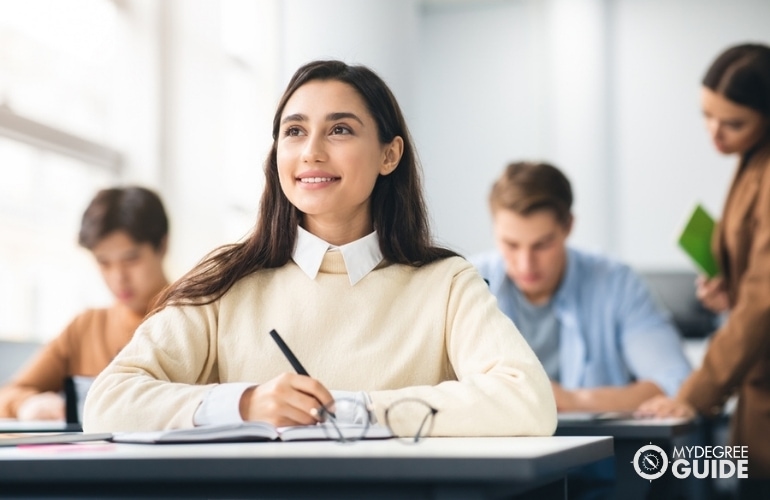 student getting a teaching degree