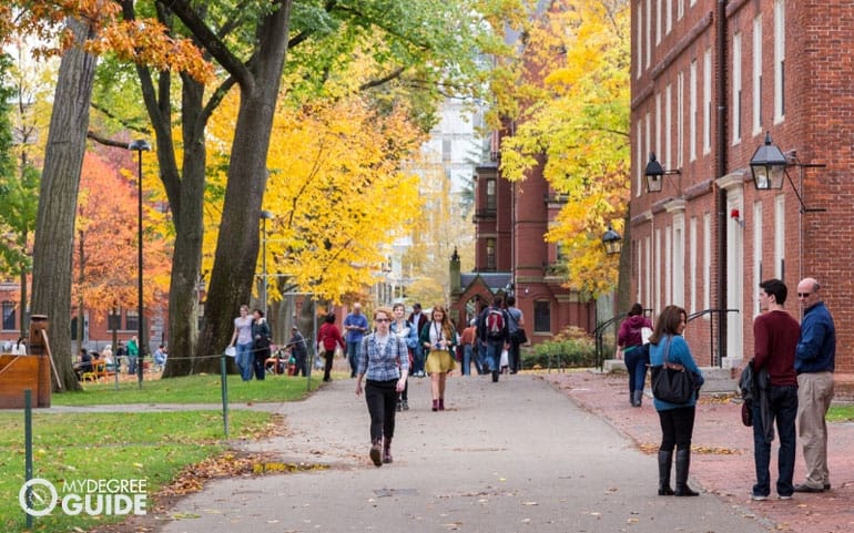 students on campus