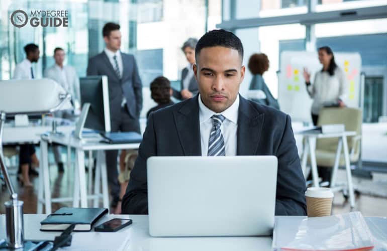 male professional working in the office