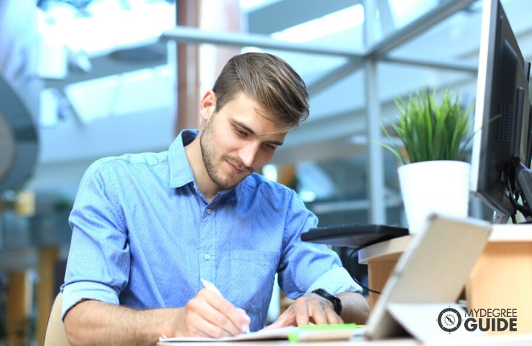 Emergency Management student studying online