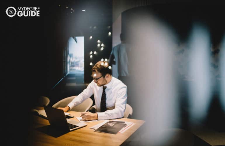 accountant working in a modern office