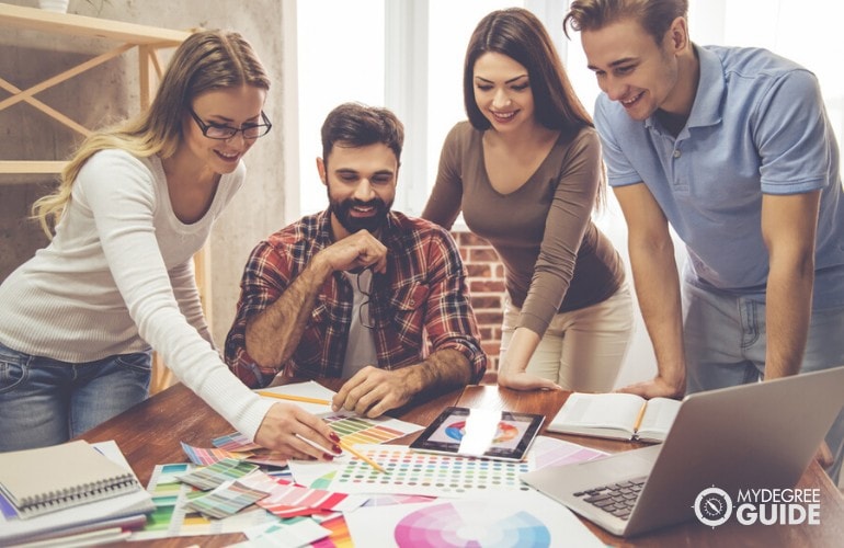 graphic designers collaborating on a project