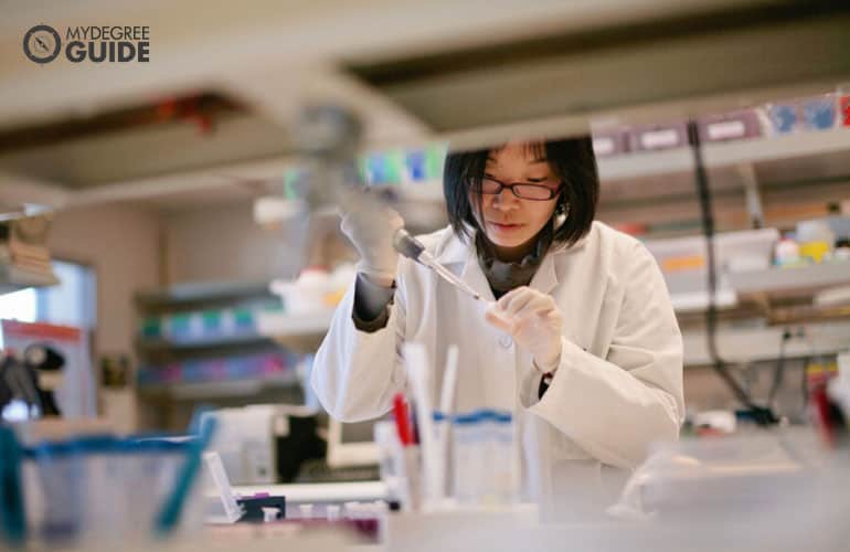 biomedical engineer working in a laboratory