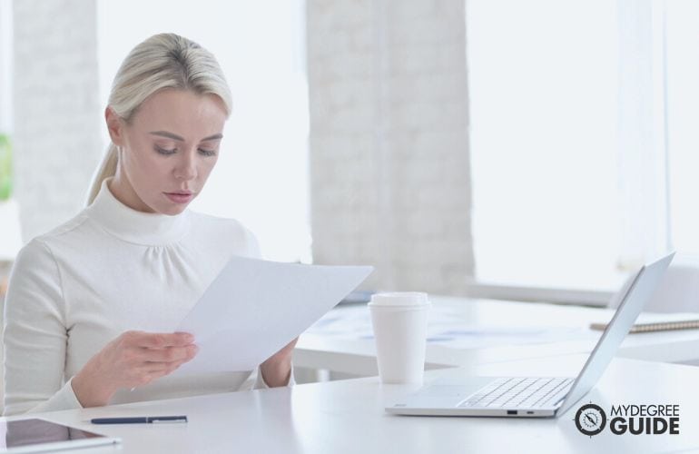 Woman preparing BS in Chemistry requirements