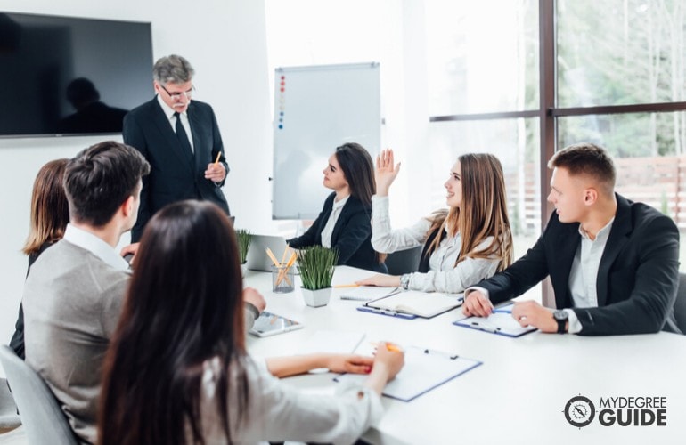 business administrators in a meeting