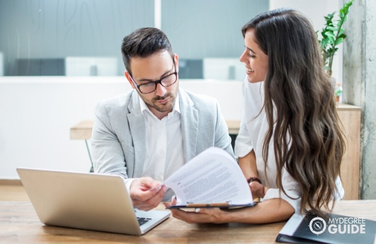 two business college students