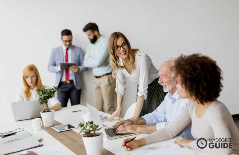 professionals in a meeting