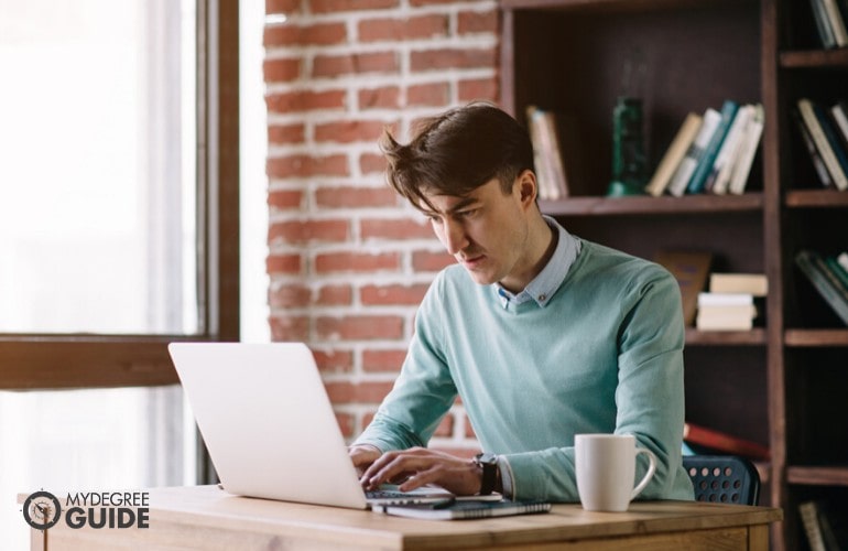 business intelligence architect working on his computer