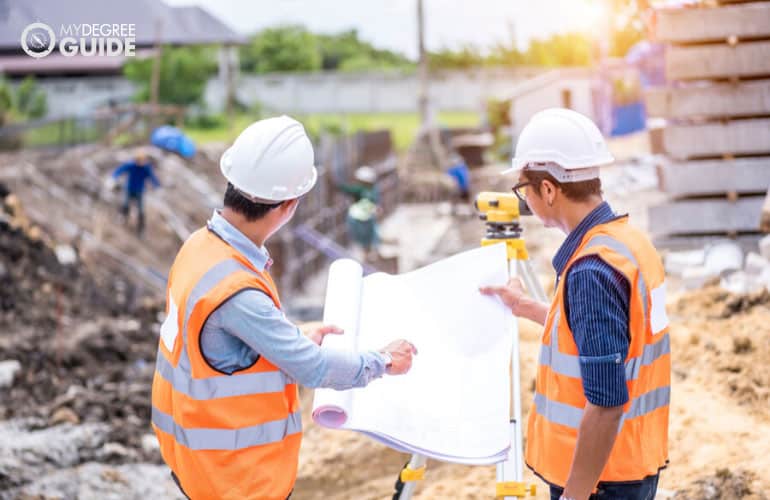 civil engineer working at a construction site