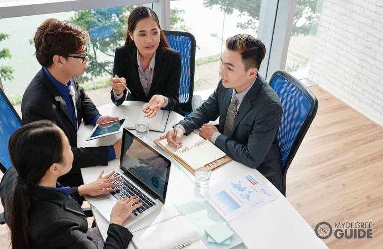 team of businessmen having a meeting