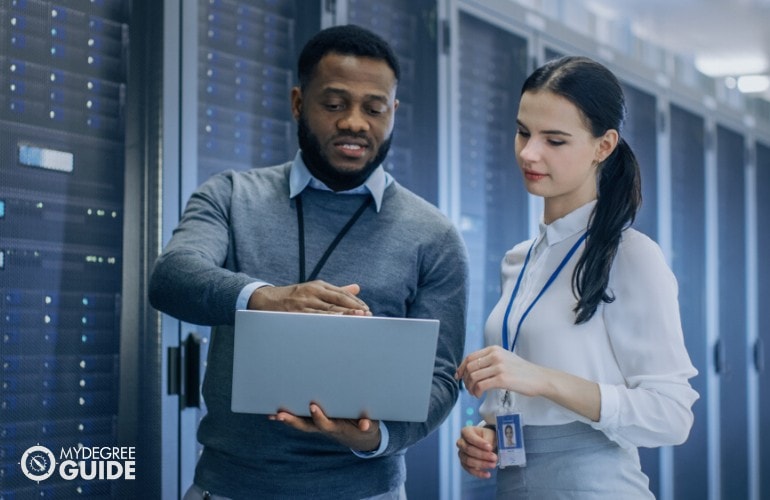 software engineers working in data center