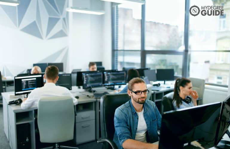 web developers working in the office