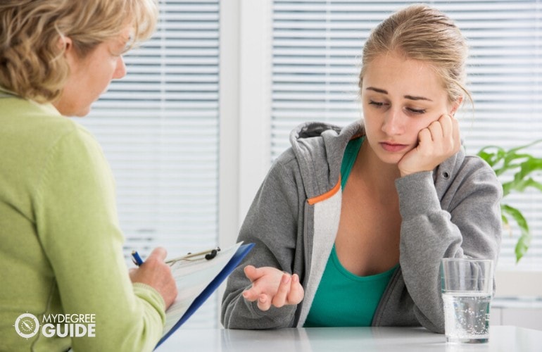 counselor and patient during counseling