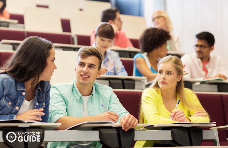 bachelors degree students in the classroom