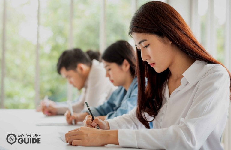 people taking an exam