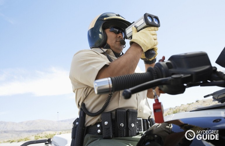 patrol officer securing the border