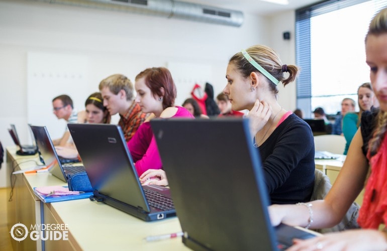 university students in a classroom