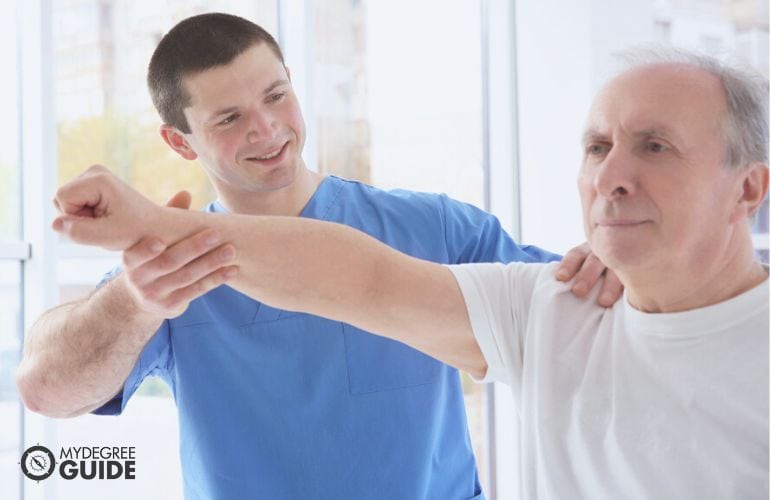 Occupational Therapist in a session with elderly patient