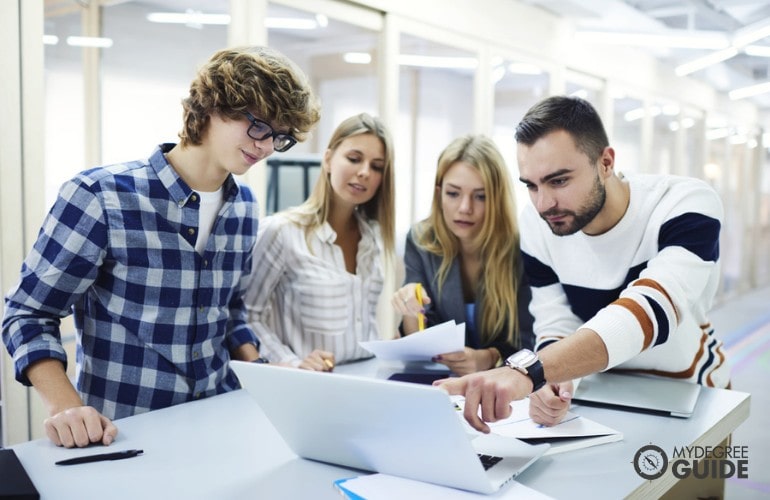 Bachelors in Mechanical Engineering students studying together