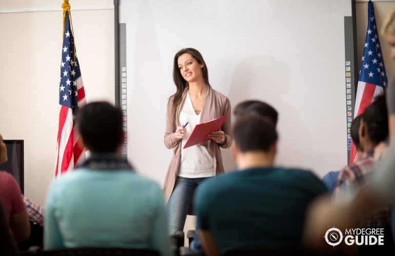 psychology professor teaching in a university