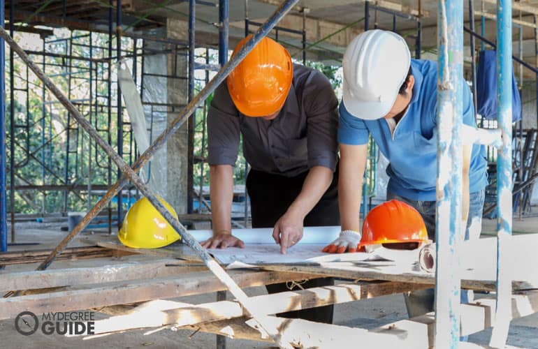 engineers working in a construction