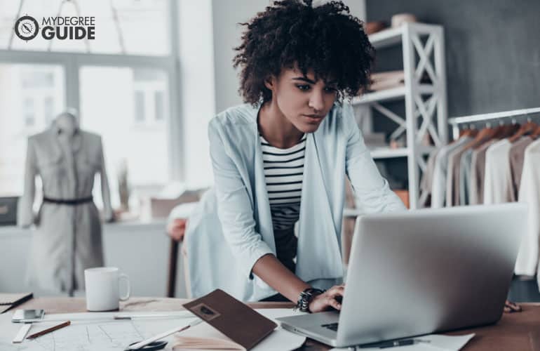 young entrepreneur working on her laptop