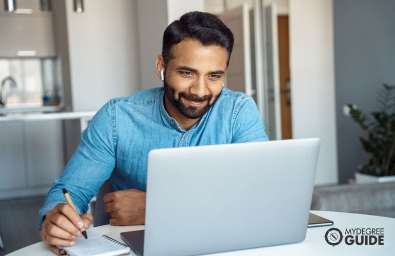 student researching for quick medical assistant programs